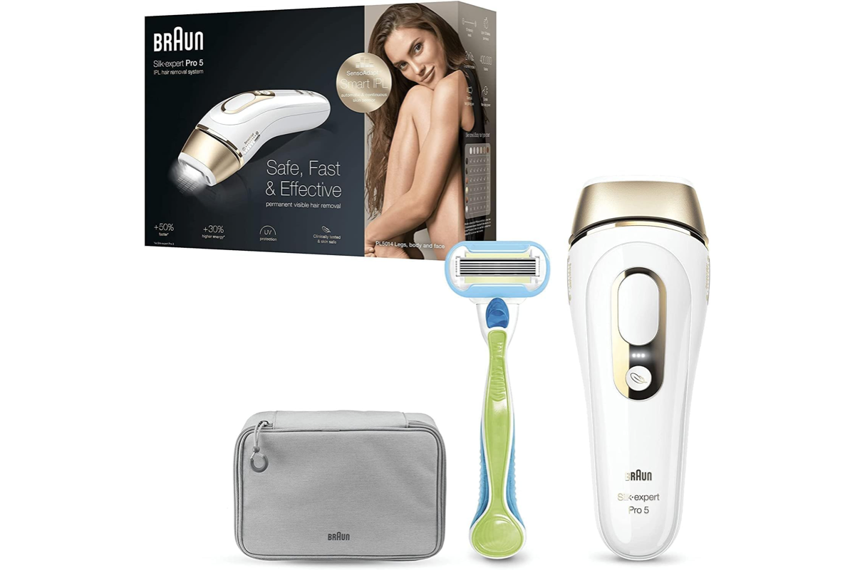 Bon plan Amazon Braun Silk expert Pro 5 PL5014 IPL epilateur lumiere pulsee blanc dore 4400 avis premium mai 2026