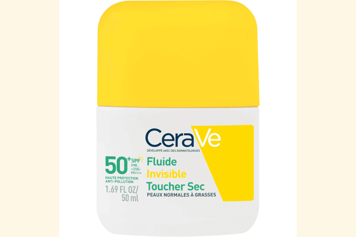 CeraVe Fluide Invisible Toucher Sec SPF50+ Peaux Mixtes à Grasses bon plan Amazon juin 2026 prix promo 9,58 euros
