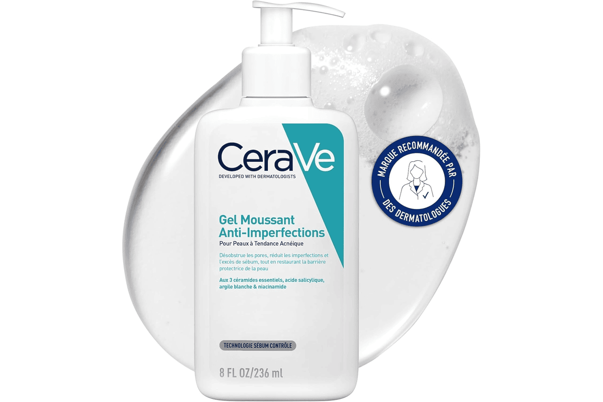 CeraVe Gel Moussant Anti-Imperfections nettoyant visage peau acnéique 8,99 € bon plan Amazon