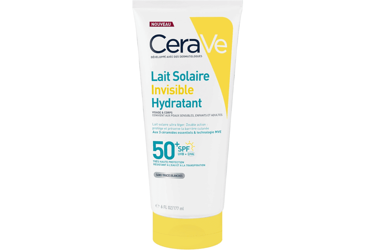 CeraVe Lait Solaire Invisible Hydratant SPF50+ visage corps famille bon plan Amazon juin 2026 prix promo 5,93 euros
