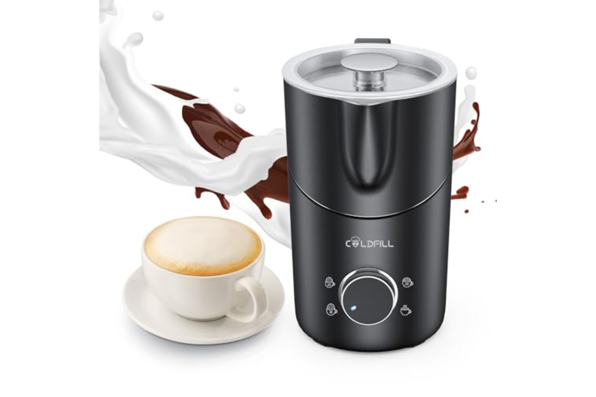 COLDFILL mousseur lait electrique 8 en 1 400ml inox noir mousse chaude froide latte cappuccino