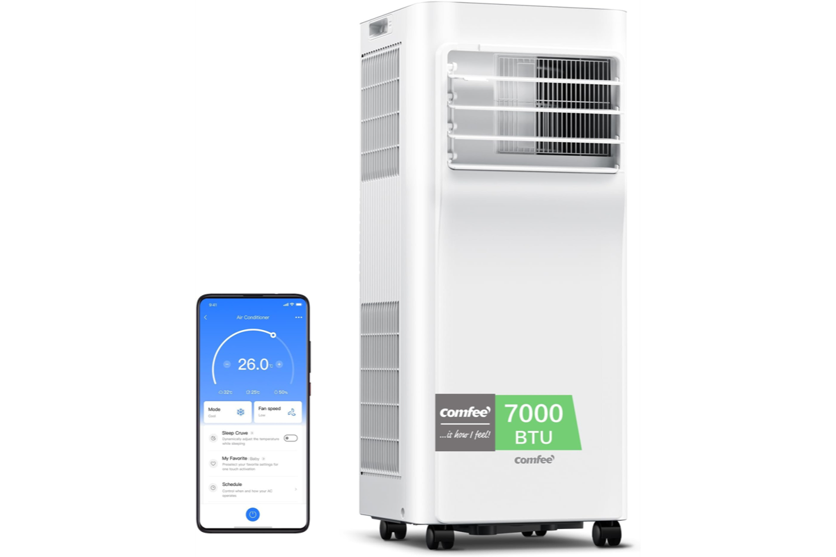 Bon plan Amazon COMFEE Breezy Cool 2 climatiseur mobile 7000 BTU app Alexa 3 modes minuterie 24h pour pièces 23 m² 209 euros mai 2026