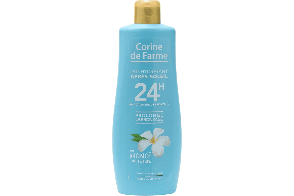 Corine de Farme Lait Hydratant Prolongateur Après-Soleil Monoï Tahiti 250 ml activateur bronzage bon plan Amazon