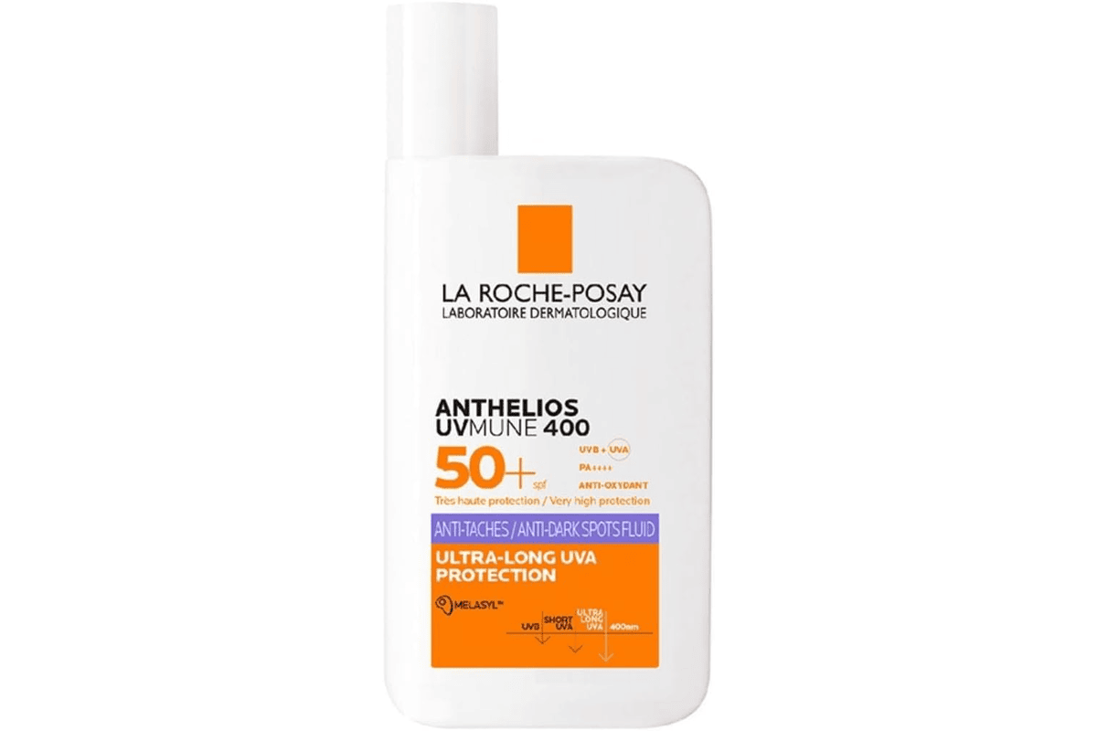 La Roche-Posay Anthelios UVMune 400+ Fluide Solaire Anti-Taches SPF50 Mexoryl + Melasyl 50ml bon plan Amazon avec coupon 11,92€
