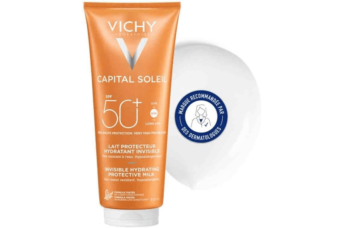 Vichy Capital Soleil Lait Solaire Hydratant SPF50+ Visage et Corps 300ml bon plan Amazon avec coupon 12,68€