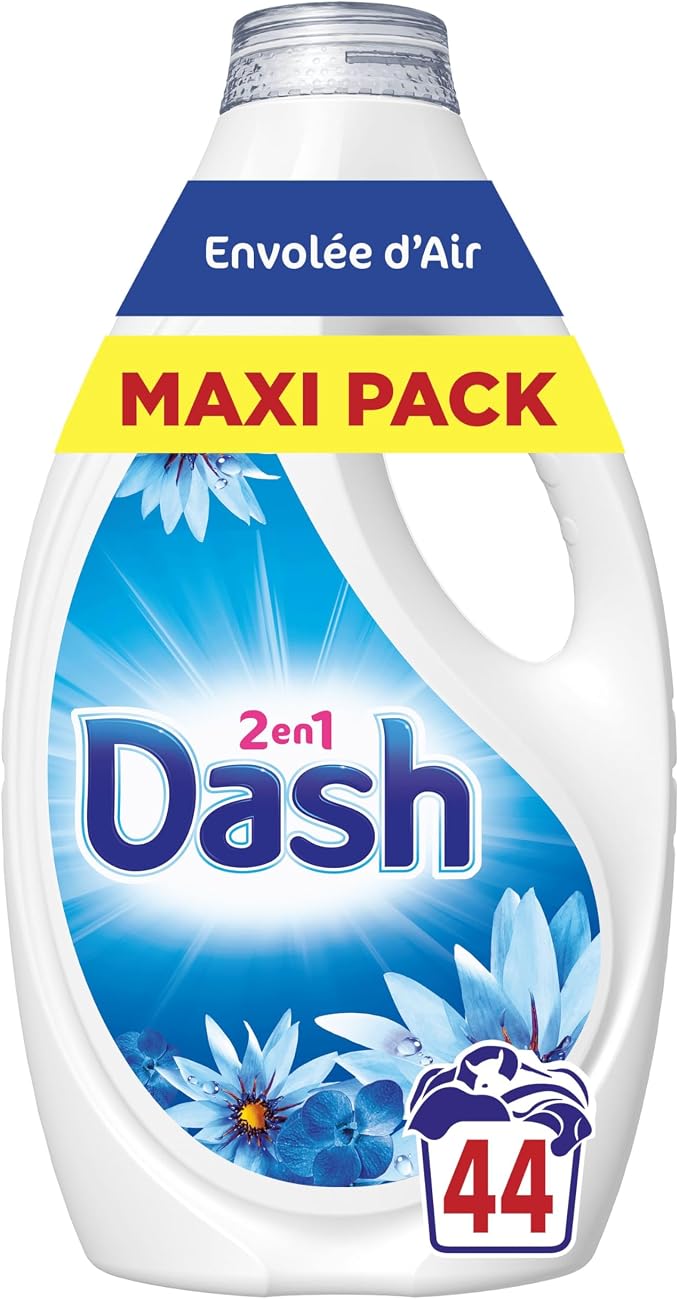 Bidon de lessive liquide Dash 2en1 Envolée d'Air pour 44 lavages