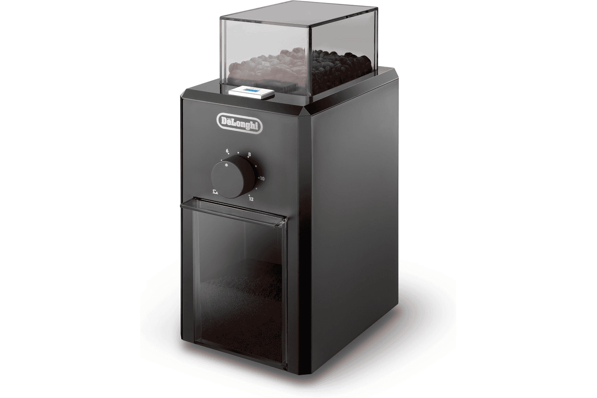 De'Longhi KG79 Moulin à Café Électrique noir avec réservoir 120 g pour grains de café et sélecteur de finesse 110 W