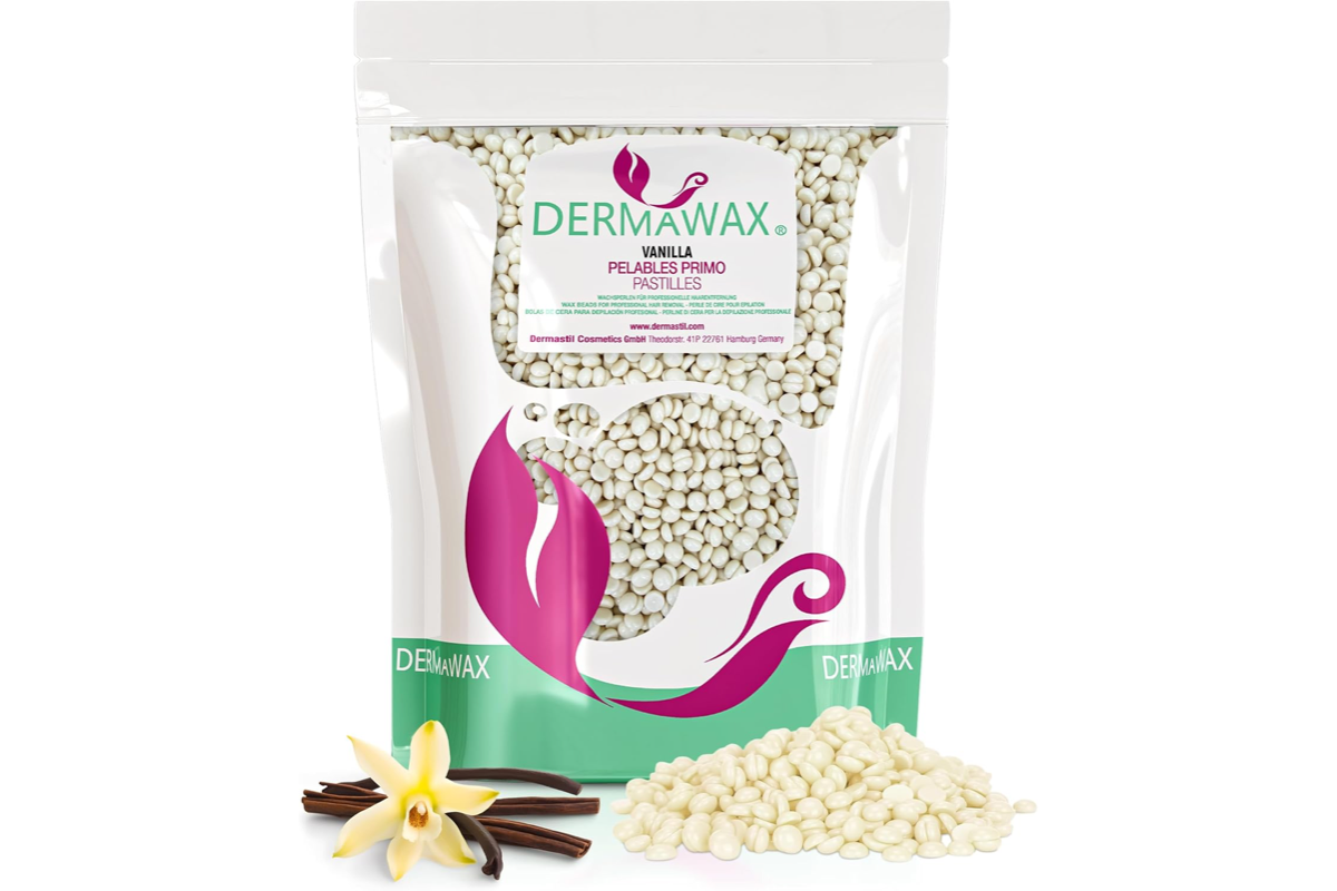 Bon plan Amazon Dermawax perles cire 1kg vanille pelable sans bandes epilation visage bikini aisselles corps fabrique Italie mai 2026