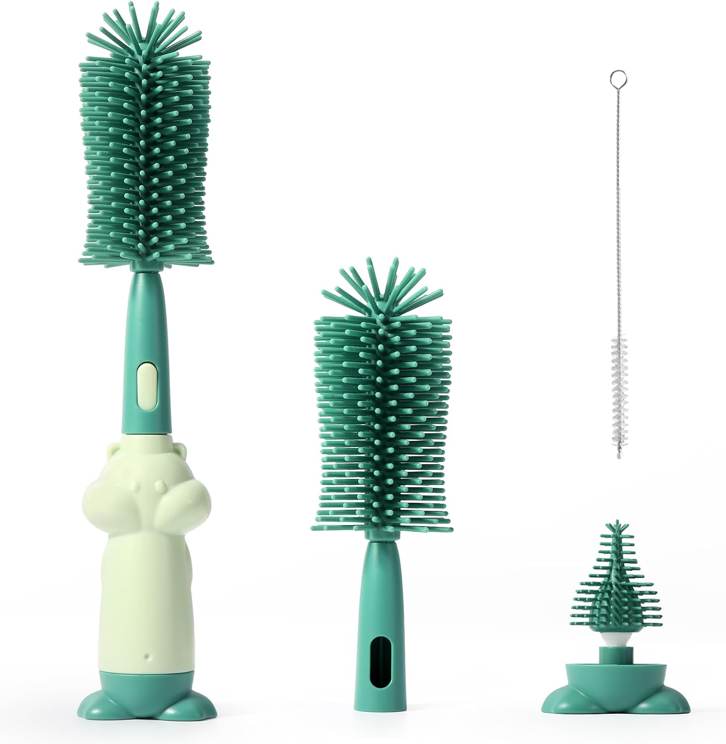 Goupillon biberon Diboniur 3-en-1 en silicone avec brosses pour tétine et paille