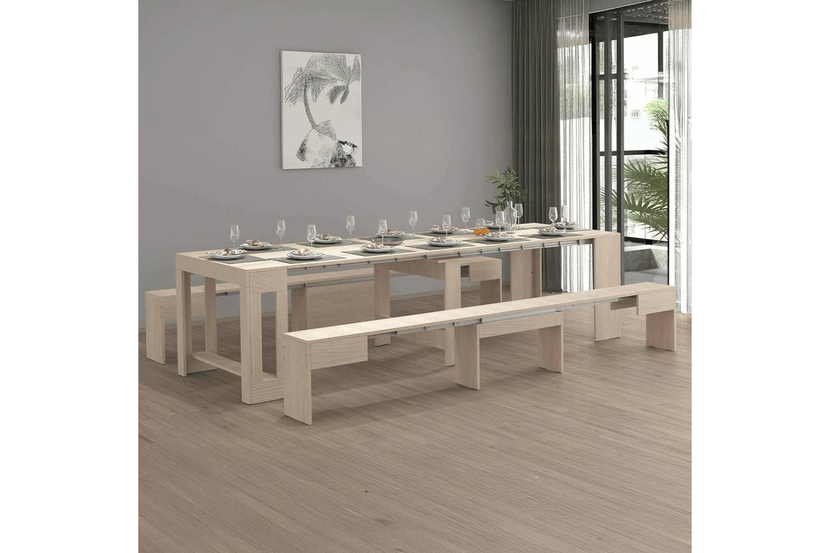 Dmora Ensemble Table et chaises Eric (console + 2 bancs extensibles) — 66 × 25 × H45 cm Amazon 994,99 euros juillet 2026 bon plan
