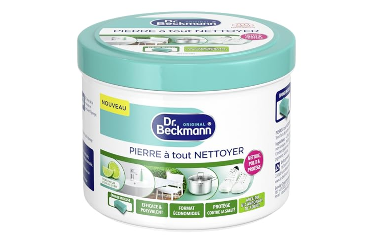 Dr Beckmann pierre blanche nettoyante bicarbonate de soude 550g eponge Ecocert