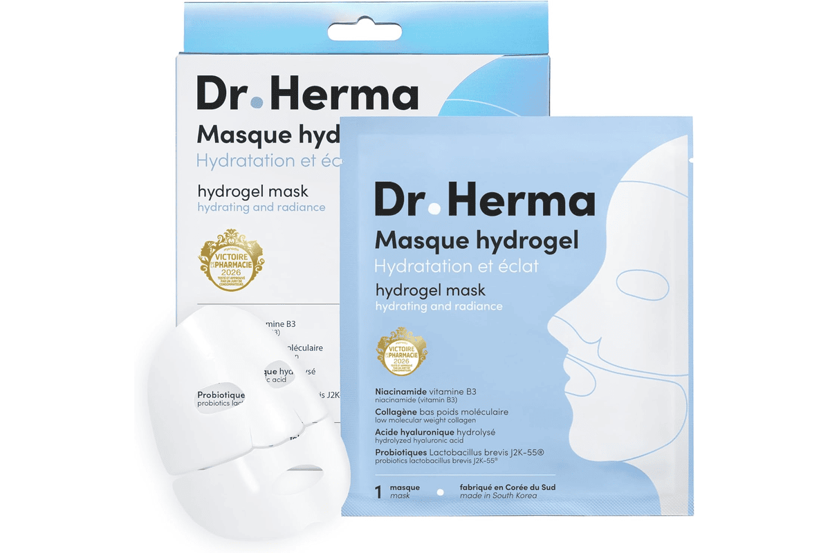 Dr. Herma Masque Hydrogel Collagène & Acide Hyaluronique masque hydrogel K-beauty 19,99 € bon plan Amazon