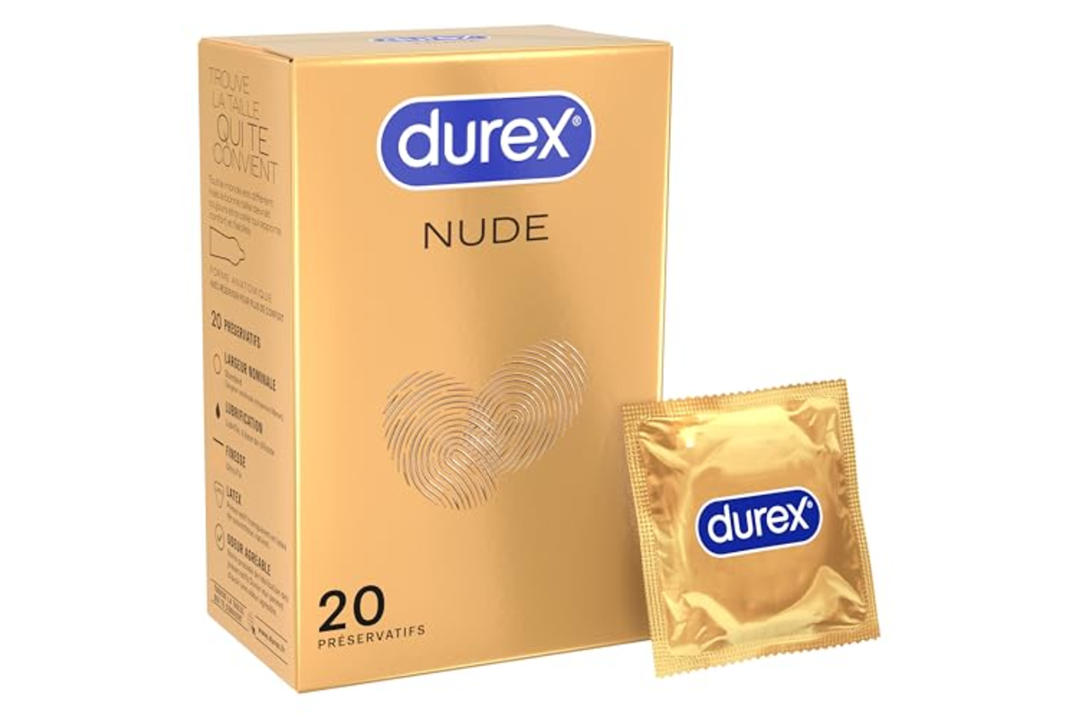 Durex Nude — lot 20 préservatifs ultra fins bon plan Amazon mai 2026