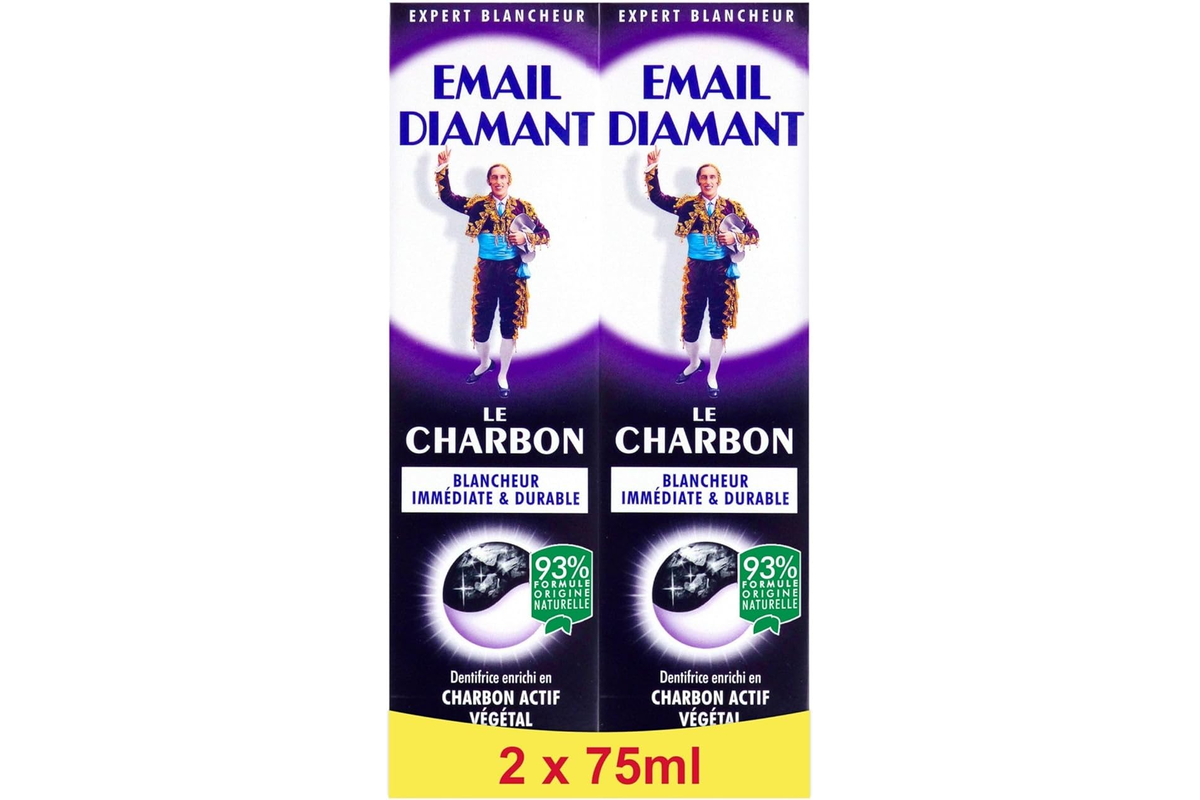 Lot de deux dentifrices Email Diamant Le Charbon 75 ml