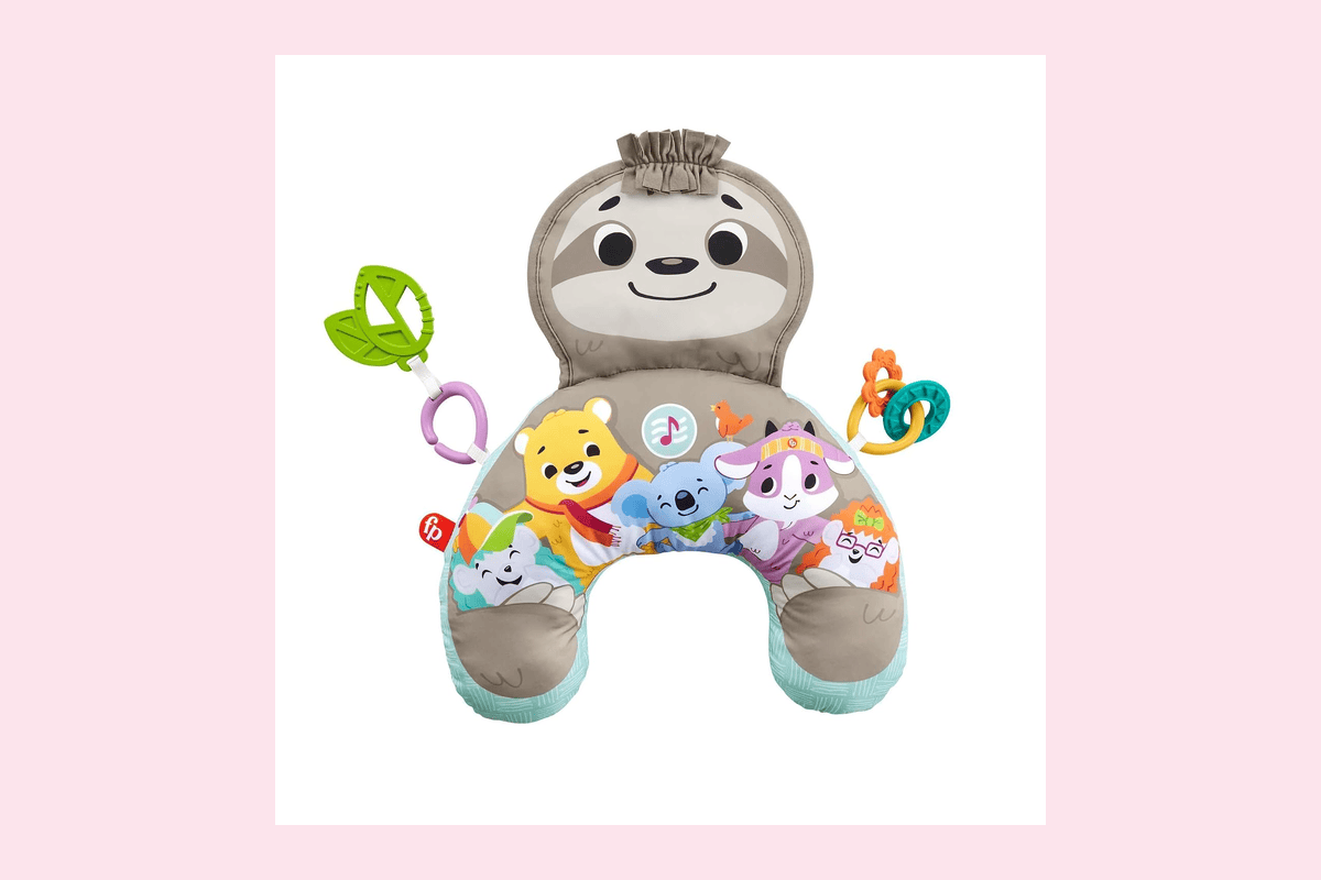 Fisher-Price Mon Coussin d'Éveil Musical Paresseux Tout Rond musique vibrations bébé jouer sur le ventre naissance 12,37 euros Amazon