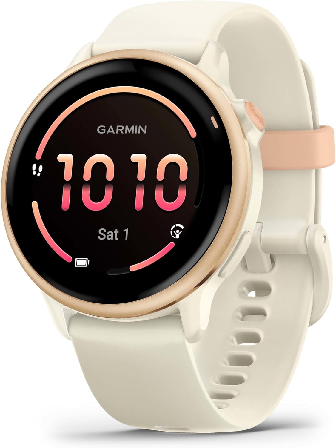 Montre connectée Garmin vivoactive 6 42 mm Blanc et Pêche avec écran AMOLED