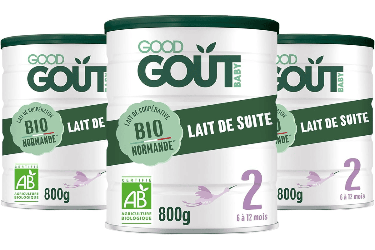 Good Goût Lait Infantile 2ème Âge Lot de 3 boîtes lait de suite poudre 6 à 12 mois sans huile de palme sans maltodextrine crème normande