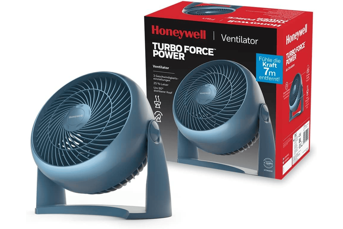 Honeywell TurboForce Power HT900NE4 ventilateur de table noir compact 3 vitesses inclinaison 90° fixation murale fonctionnement silencieux bon plan Amazon