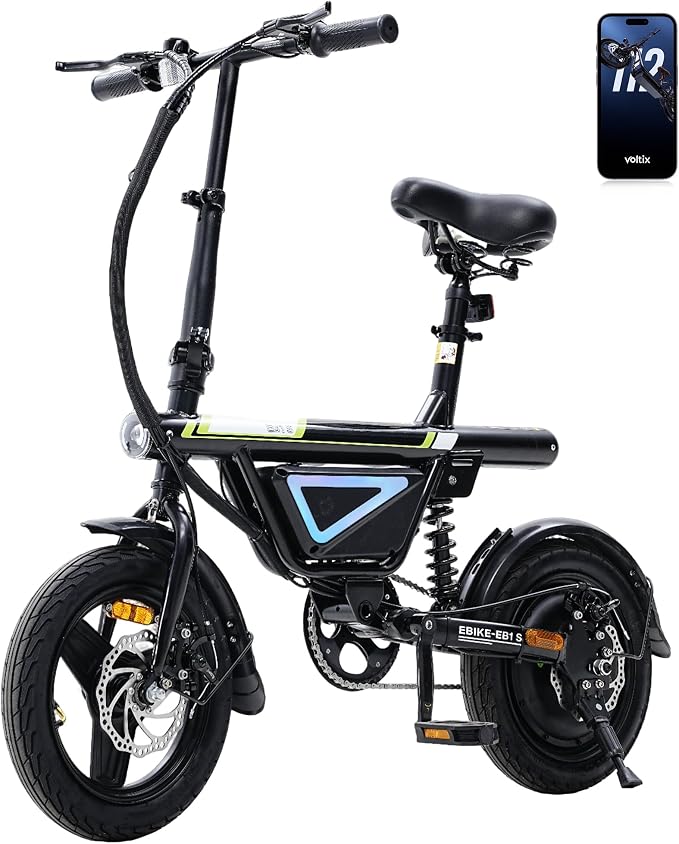 Vélo électrique pliable iScooter noir avec batterie 36 V 12 Ah