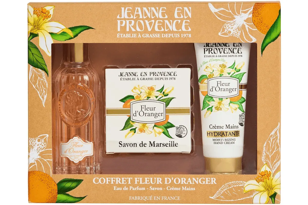 Jeanne en Provence Coffret Fleur d'Oranger EDP crème mains savon bon plan Amazon