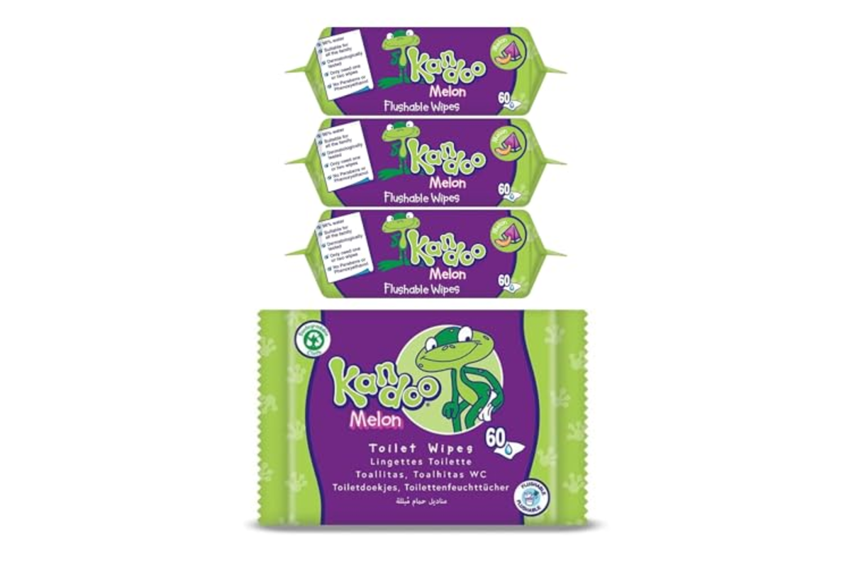 Kandoo lingettes humides melon parfum pack 240 unites 4 x 60 enfants proprete pH neutre violet