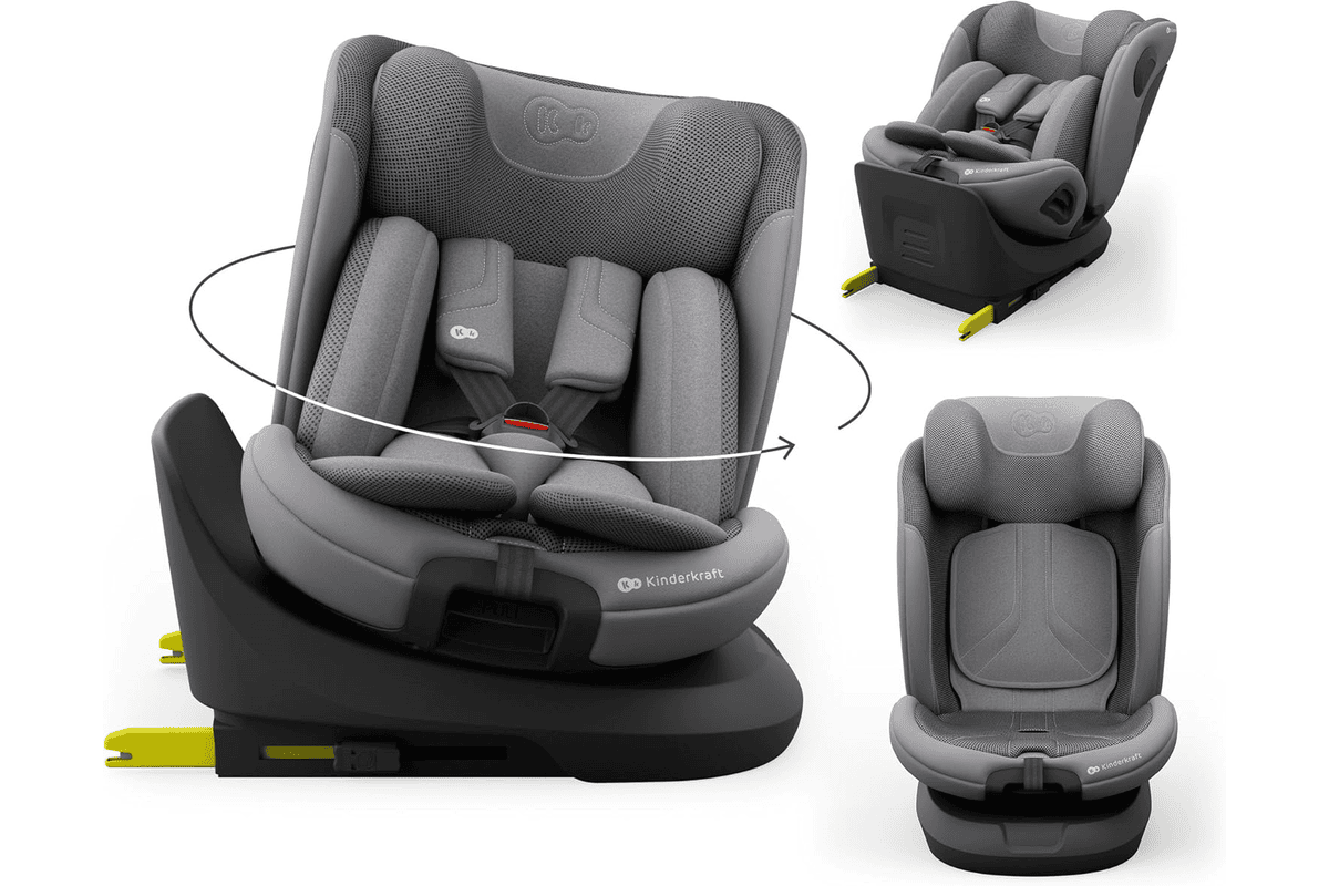Kinderkraft I-GROW 2 PRO siège auto i-Size 40 150 cm 0 12 ans dos route jusqu'à 105 cm 5 inclinaisons ISOFIX Top Tether H-GUARD SPS gris