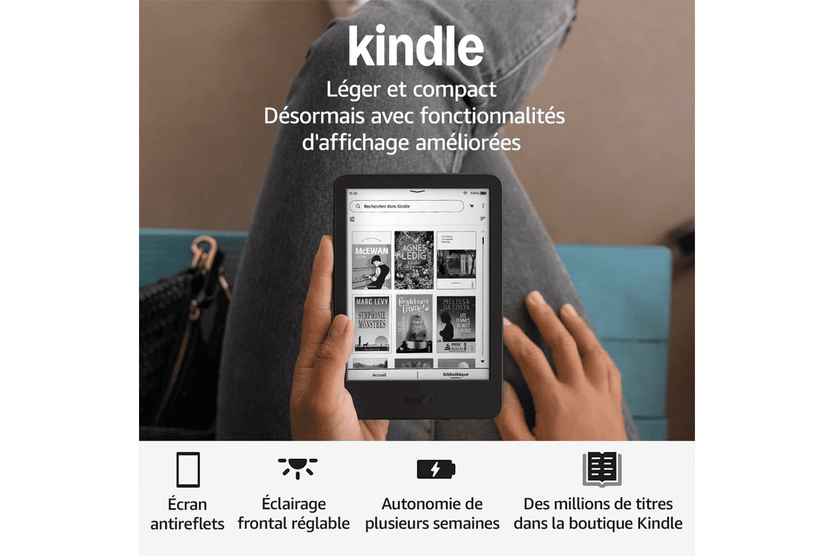 Amazon Kindle nouvelle generation 16 Go noir sans publicites liseuse essentielle lecture confort yeux compacte voyage