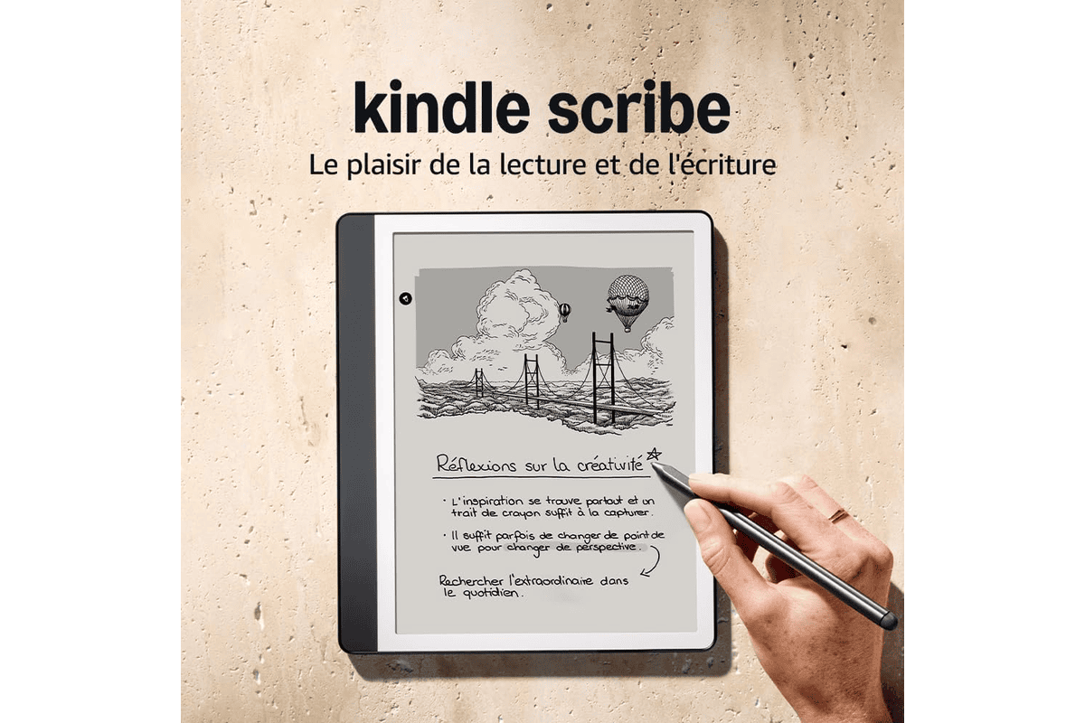 Amazon Kindle Scribe 32 Go liseuse écran repensé bordures uniformes stylet premium inclus écriture livres documents 269,99 € Amazon