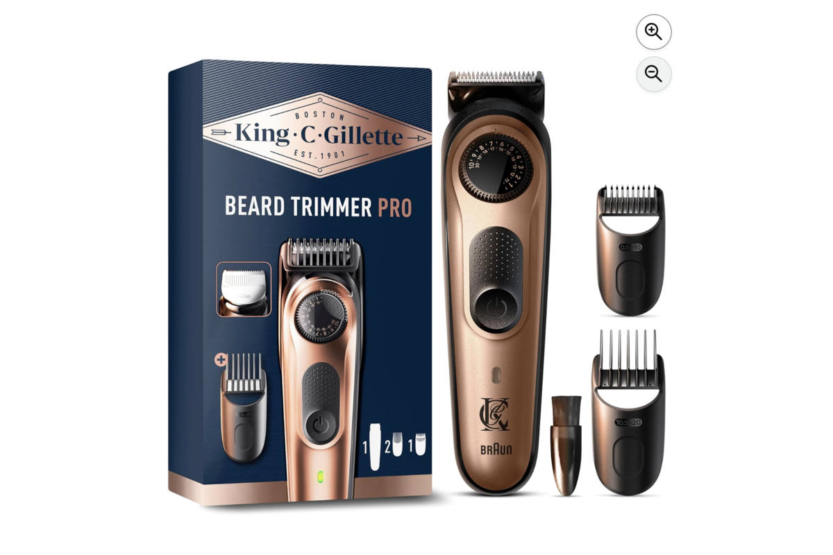 King C Gillette tondeuse barbe pro sans fil 4 sabots 40 réglages coffret Amazon -30 pourcent mai 2026