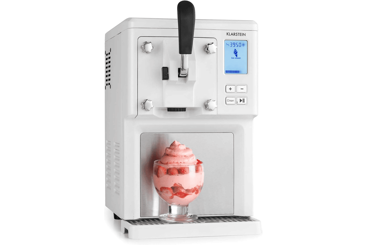 Klarstein Sweet Sundae sorbetière turbo blanche à compresseur 40 min jusqu'à 900 g de crème glacée capacité 1,5 L sans pré-refroidissement