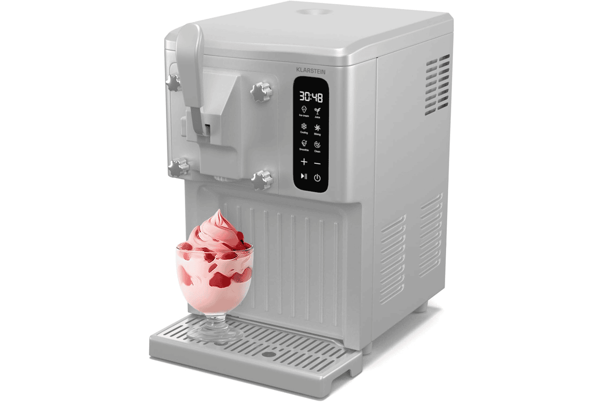 KLARSTEIN SweetSwirl Sorbetière 3-en-1 machine à glace milkshakes et smoothies distributeur de glace molle réservoir 1,5 L écran tactile