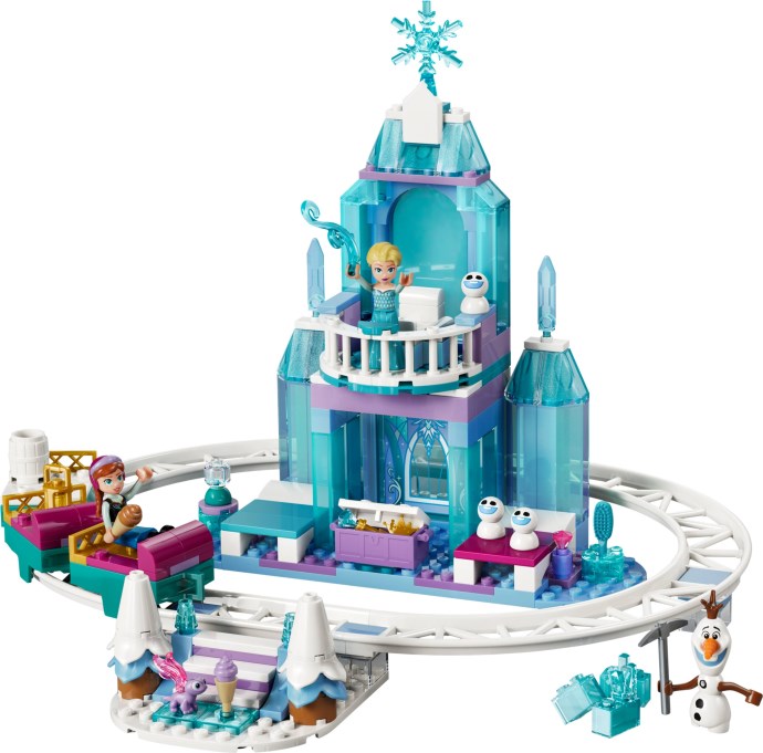 LEGO Disney 43281 Château de glace et piste enneigée d'Elsa avec Anna, Elsa et Olaf