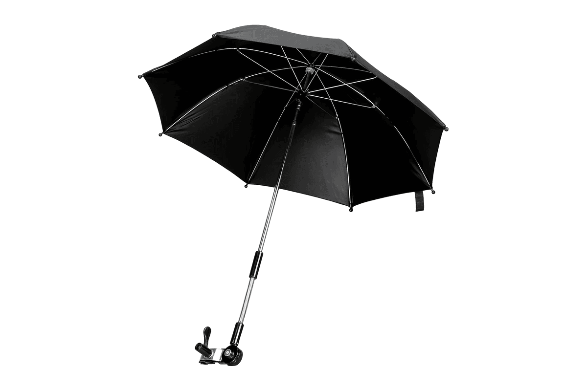 LIHAO ombrelle poussette universelle 72 cm noir ajustable 360° nacelle poussette canne landau protection UV pluie