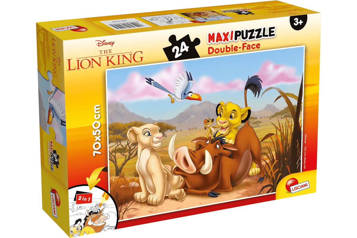 Lisciani Puzzle Disney 2 en 1 Roi Lion (24 pièces + verso à colorier + feutres) Amazon 5,07 euros juillet 2026 bon plan