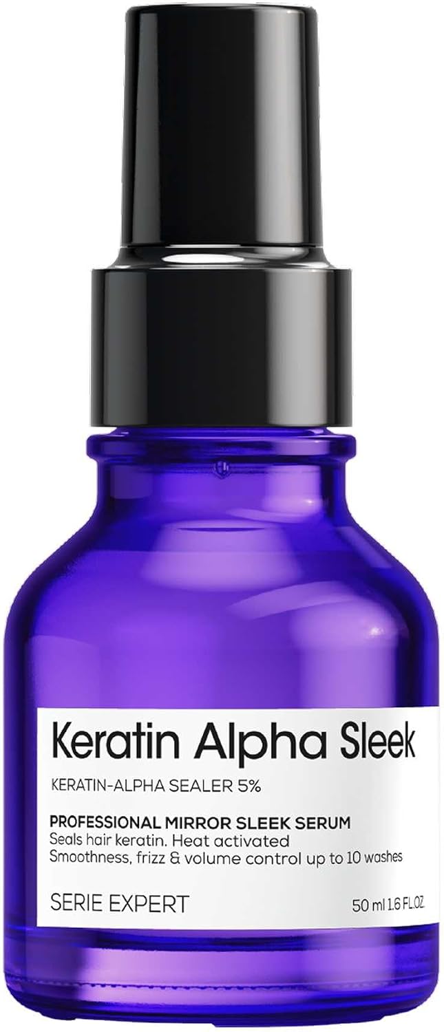 Flacon L'Oréal Professionnel Keratin Alpha Sleek sérum cheveux 50 ml
