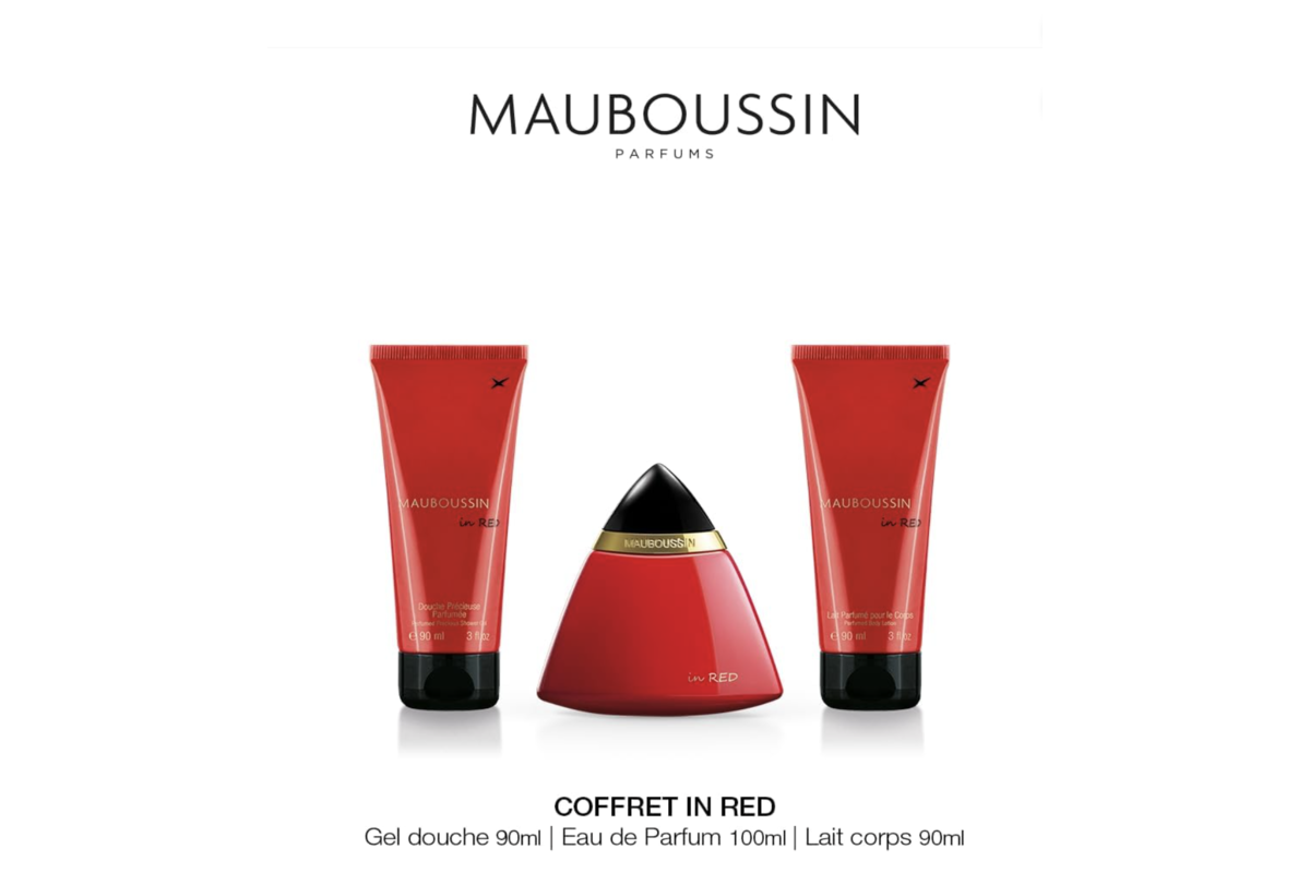 Mauboussin Coffret In Red Eau de Parfum 100ml gel douche 90ml lait corps 90ml French Week 29,90€ Amazon