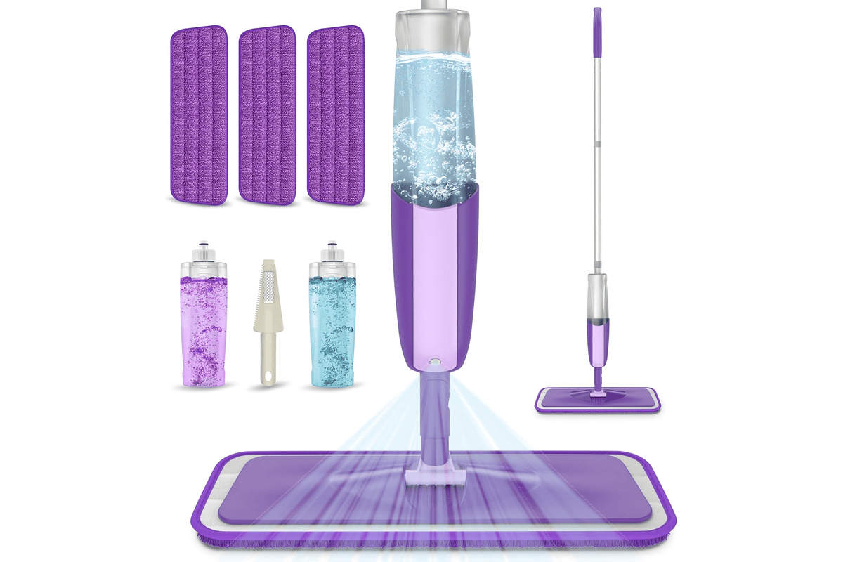 MEXERRIS balai serpillère vaporisateur lave sol avec réservoir spray mop microfibre maison cuisine bois dur stratifié parquet bon plan Amazon