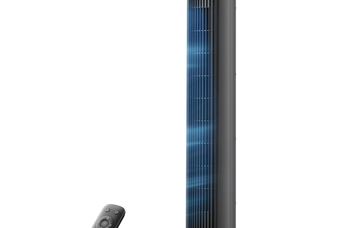 Bon plan Amazon Midea ventilateur colonne tour noir 97cm silencieux 45W contrôle électronique compact 32x32cm 62,99€ au lieu de 69,99€ canicule été 2026