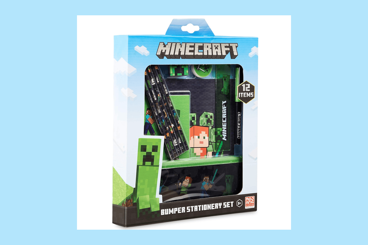 Minecraft kit de fournitures scolaires enfant trousse et papeterie licence officielle rentrée scolaire 19,39 euros Amazon