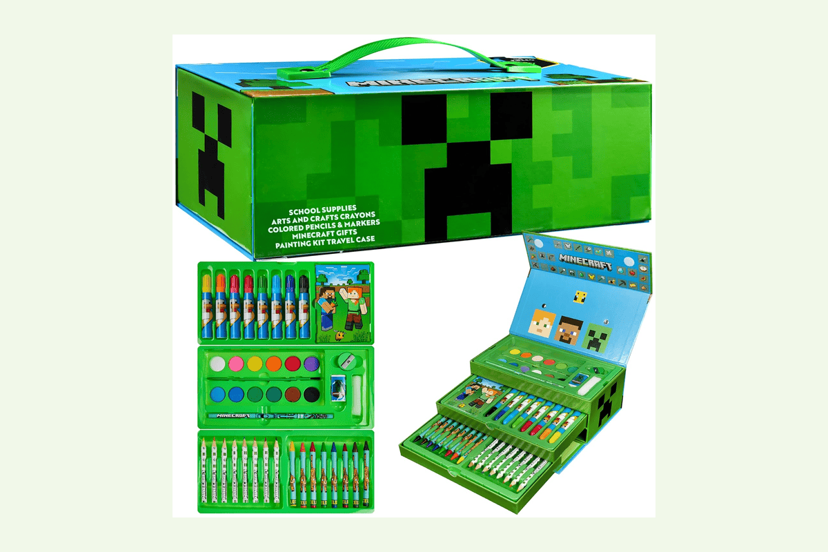 Minecraft coloriage enfant malette dessin peinture garçon 40 pièces licence officielle kit créatif complet 20,46 euros Amazon