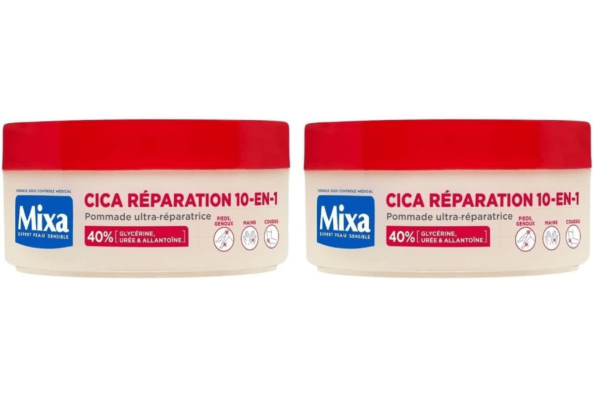 Mixa Crème Cica Réparation flacon pompe 400 ml format XXL pour peaux très sèches visage corps mains hypoallergénique