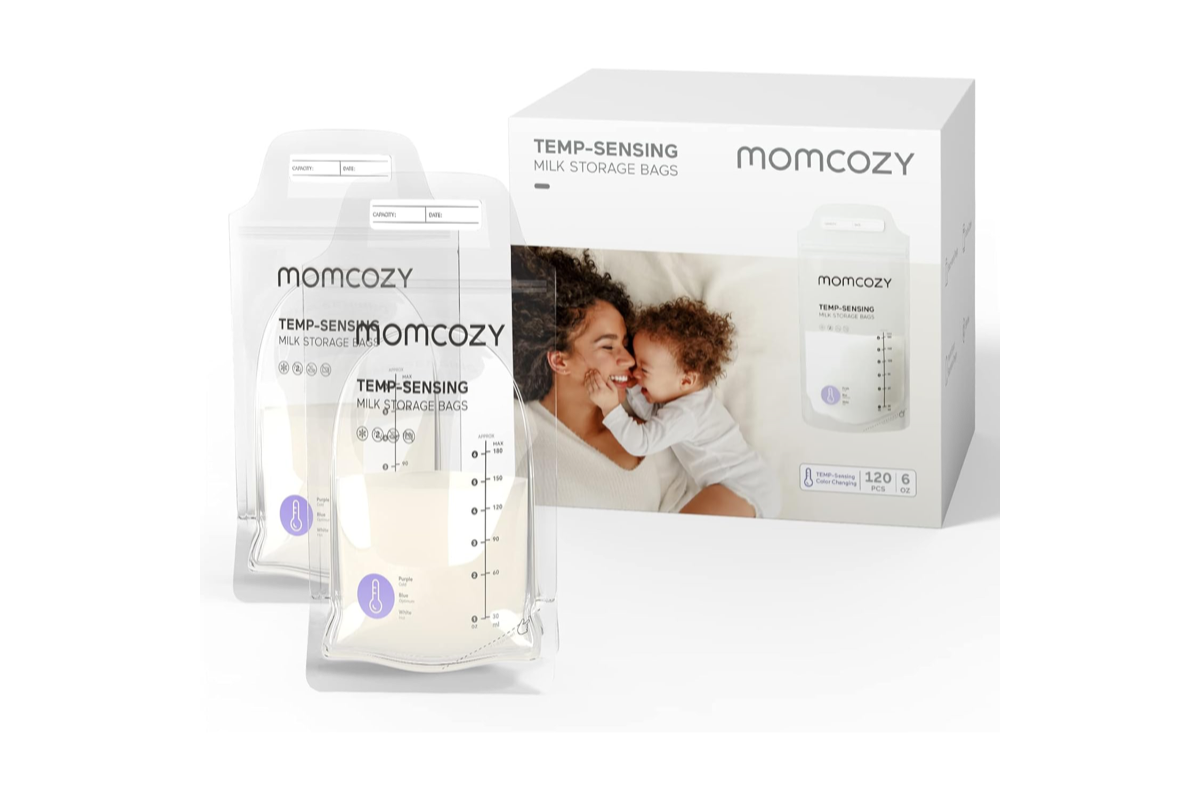 Bon plan Amazon Momcozy sachets congélation lait maternel 180 ml 120 poches stériles double fermeture étanche allaitement 17 euros mai 2026