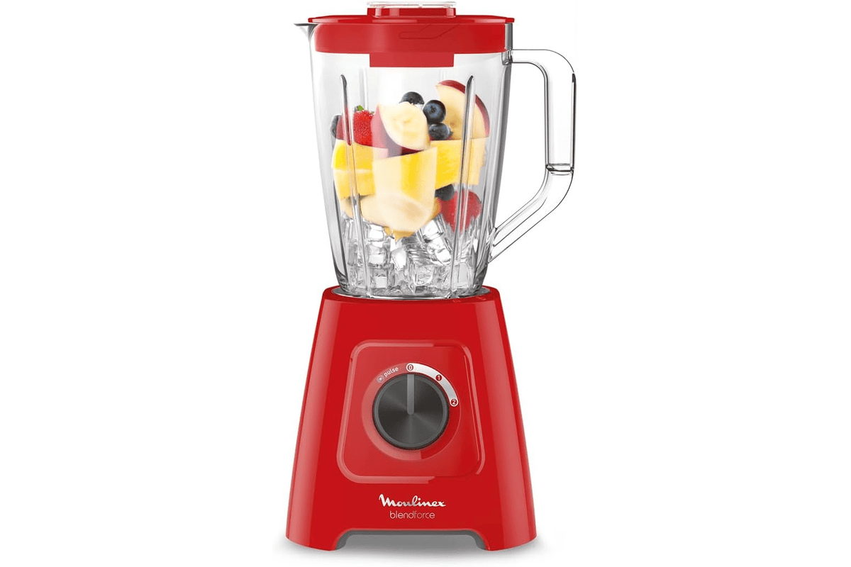 Moulinex Blendforce LM420510 blender noir 800 W avec bol verre 1,75 L et lames Powelix