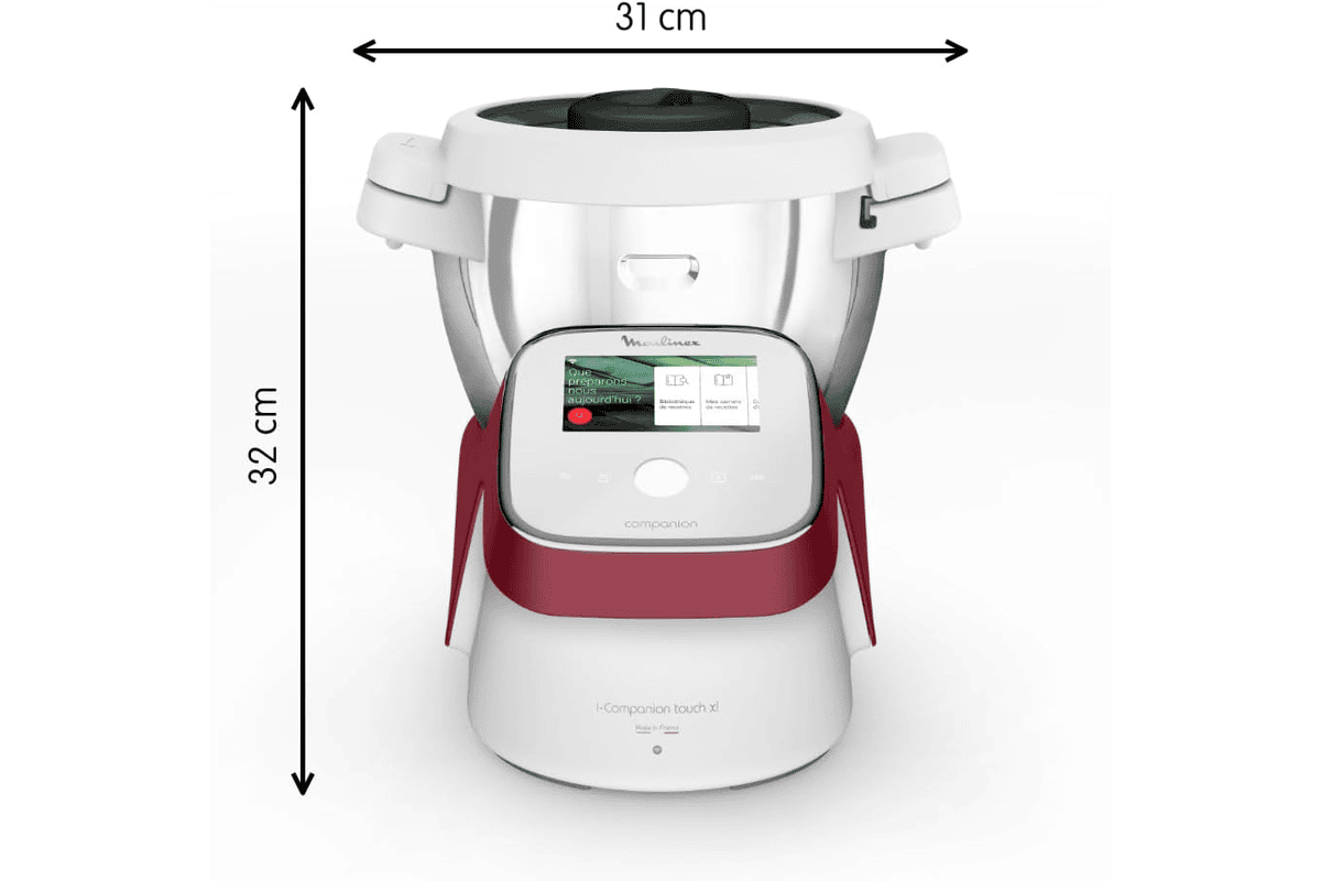 Moulinex i-Companion Touch robot cuiseur connecté noir avec écran tactile et bol multifonction grande capacité