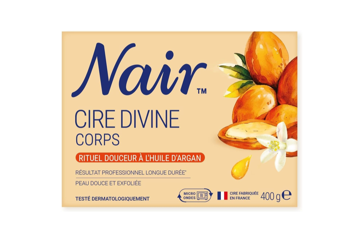 Bon plan Amazon NAIR cire rituel douceur huile argan onagre corps chaude sans bandes 400g 2 soins finition mai 2026