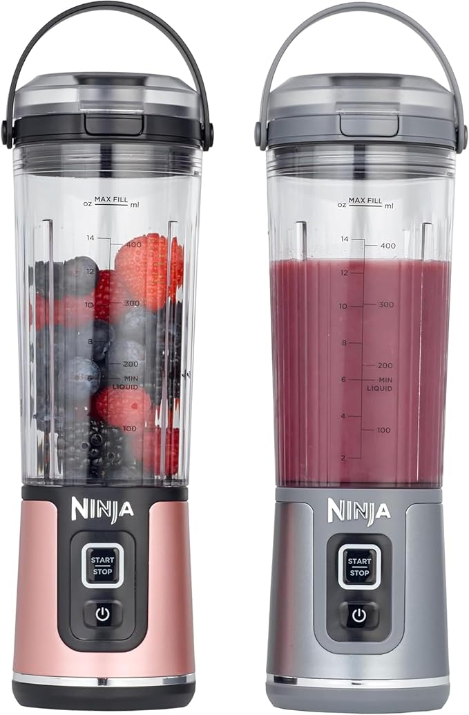 Pack de deux blenders portables Ninja Blast or rose et argent