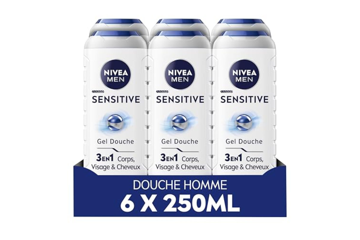 NIVEA MEN Gel Douche Sensitive lot 6×250 ml bon plan Amazon mai 2026