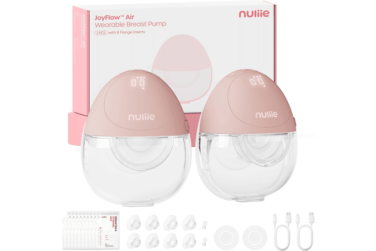 Nuliie JoyFlow Air tire-lait électrique portable mains libres ultra fin léger 3 modes 12 niveaux silencieux sans BPA bride 27 mm embouts 15 18 21 24 mm lot 2 rose 62,98 € Amazon