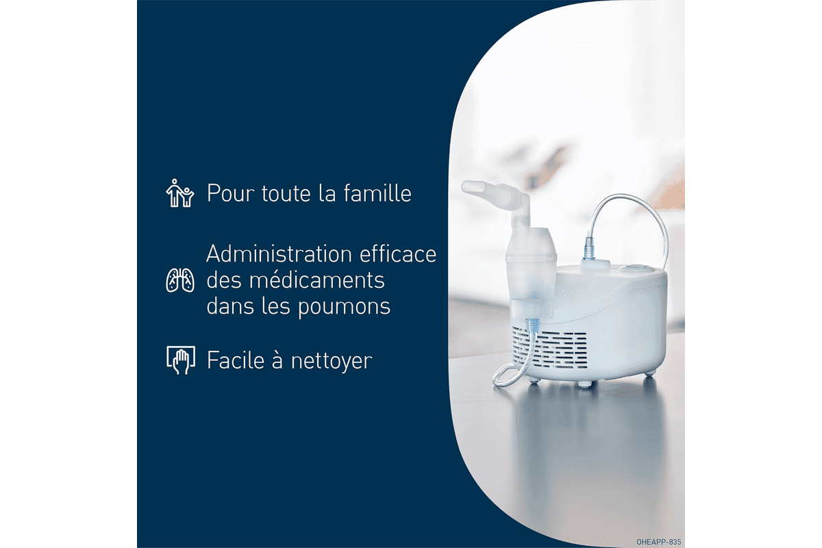 OMRON X101 Easy nébuliseur aérosol inhalateur médical blanc avec masques adulte et enfant et embout buccal