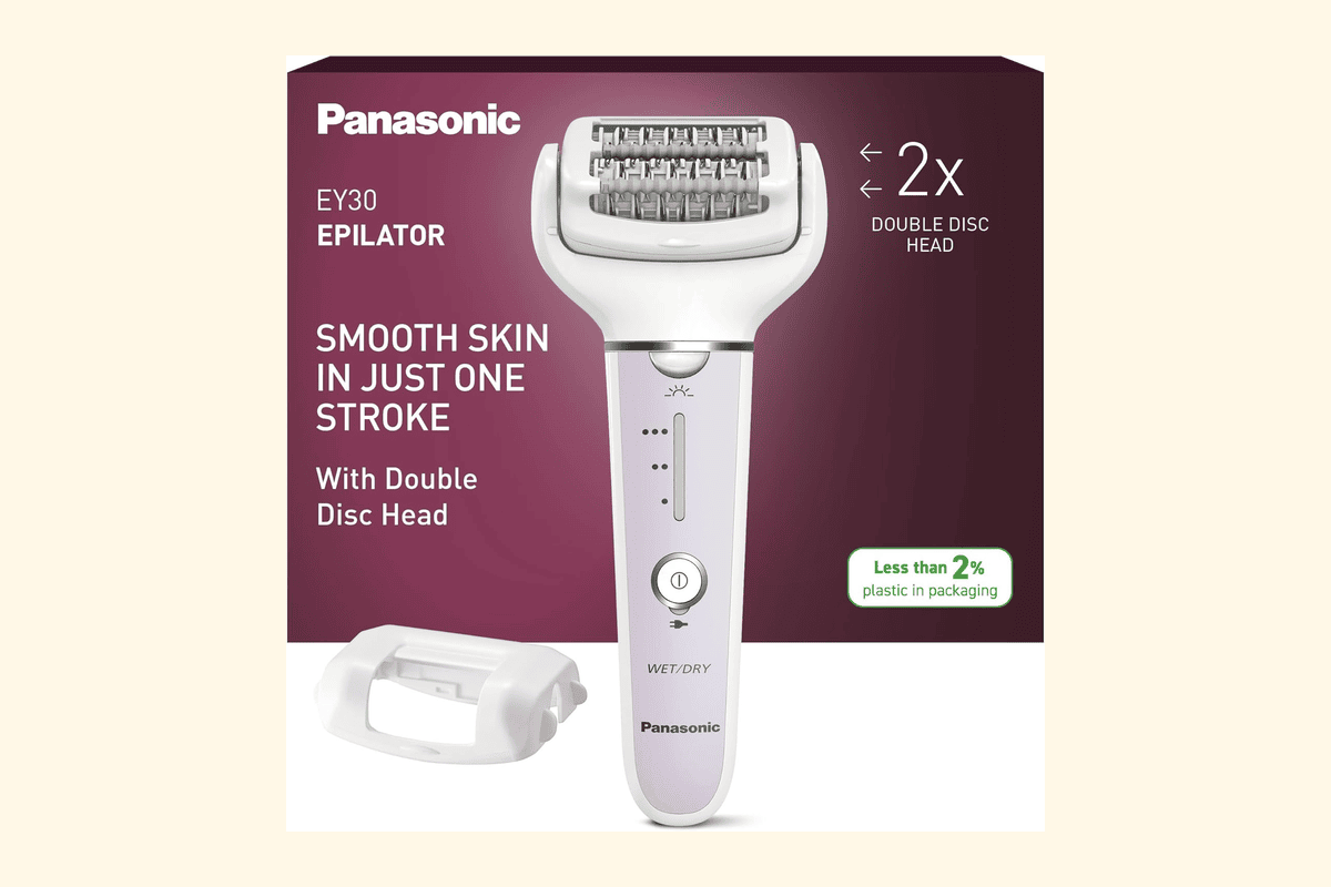 Panasonic ES-EY30-V503 épilateur Wet et Dry double disque 60 pinces tête flexible pivotante 90° 3 vitesses LED 30 minutes autonomie sans fil violet Amazon 93,92 euros